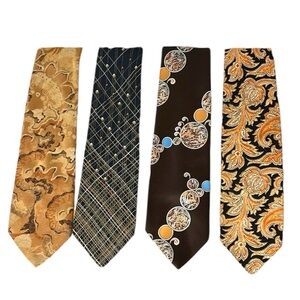 Bundle 4 VINTAGE ties from Clappers wide ties includes 2 Silk LIBERTY OF LONDON